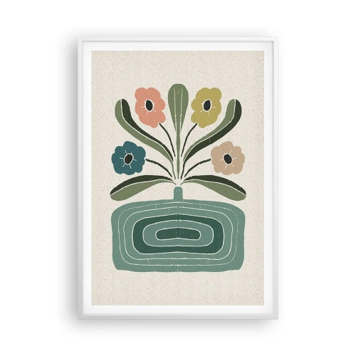 Affisch i vit ram - Symmetrisk bukett - 70x100 cm