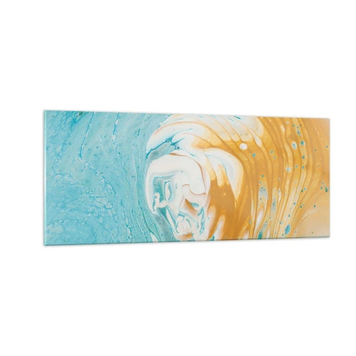 Glastavla - Bild på glas - Pastellfärgad virvel - 100x40 cm