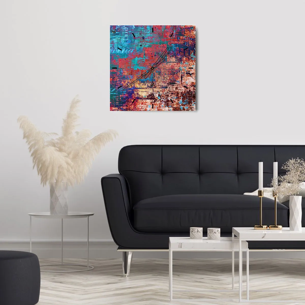 Väggklocka - Klocka på glas - Minne och icke-minne - 30x30 cm