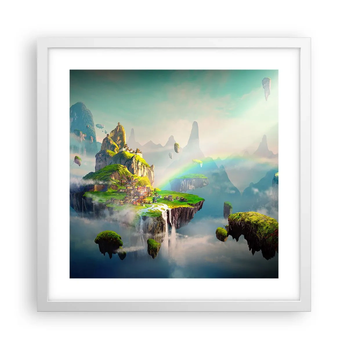 Affisch i vit ram - Mellanhimmel - 40x40 cm