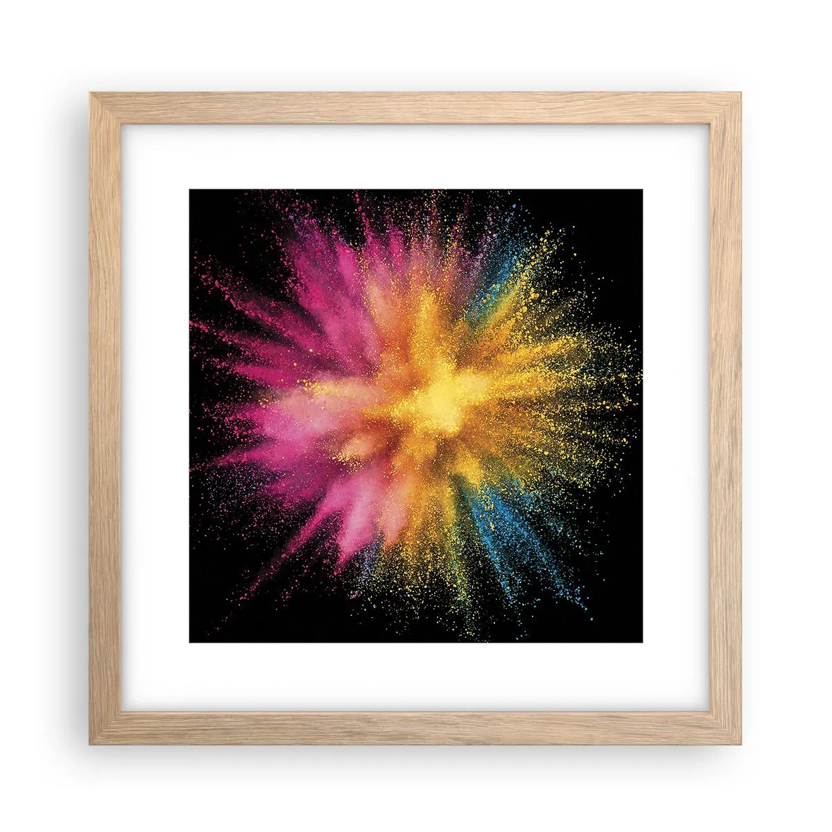 Affisch i ram av ljusek - Färgerna föds - 30x30 cm
