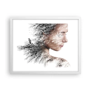 Affisch i vit ram - Skogens ande - 50x40 cm