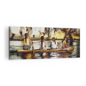 Canvastavla - Bild på duk - I polynesiskt paradis - 100x40 cm