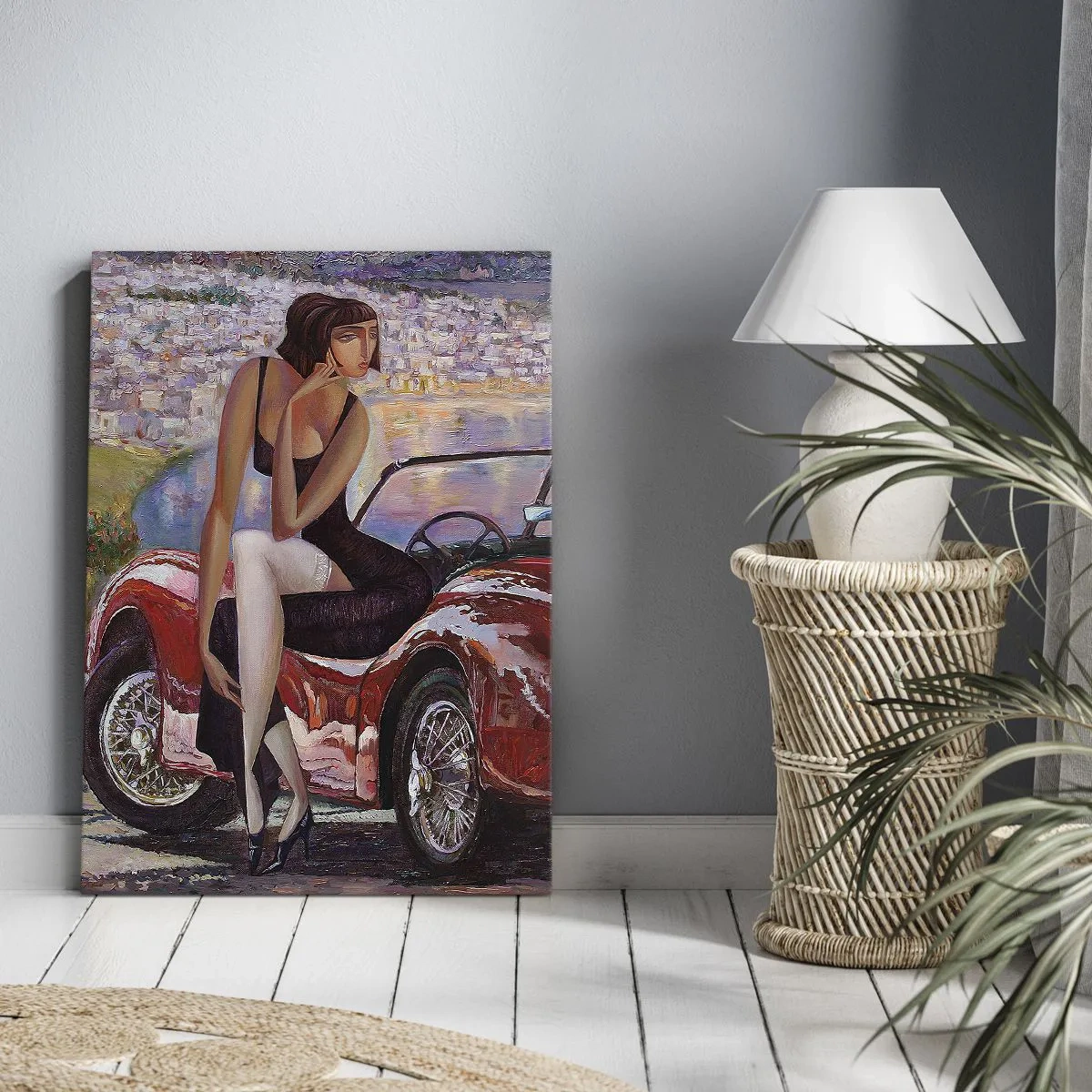 Canvastavla - Bild på duk - Sommar? Endast på Rivieran - 50x70 cm