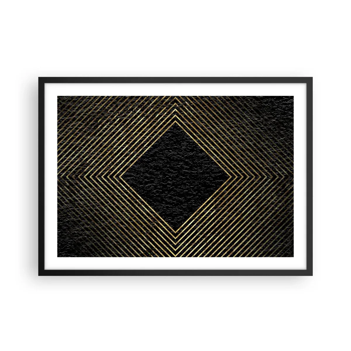 Affisch i svart ram - Geometri i glamourstil - 70x50 cm