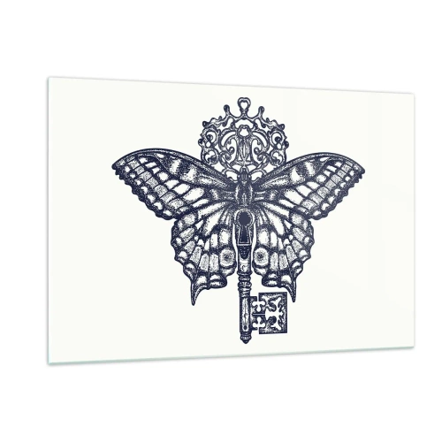 Glastavla - Bild på glas - Hjärtats alla hemligheter - 120x80 cm