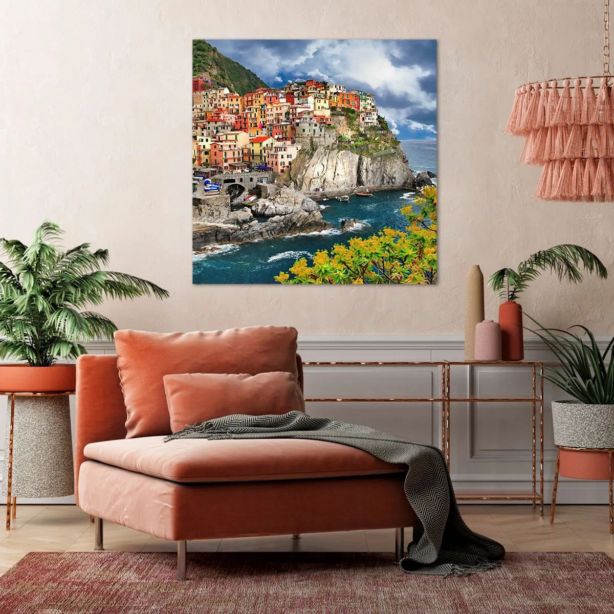 Canvastavla - Bild på duk - I bergets famn - 60x60 cm