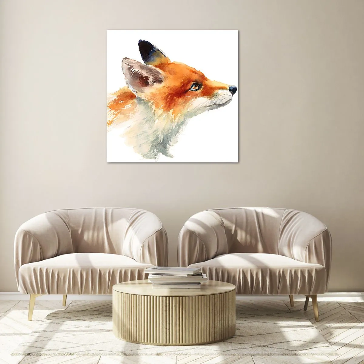 Glastavla - Bild på glas - Försiktighet skadar aldrig - 70x70 cm