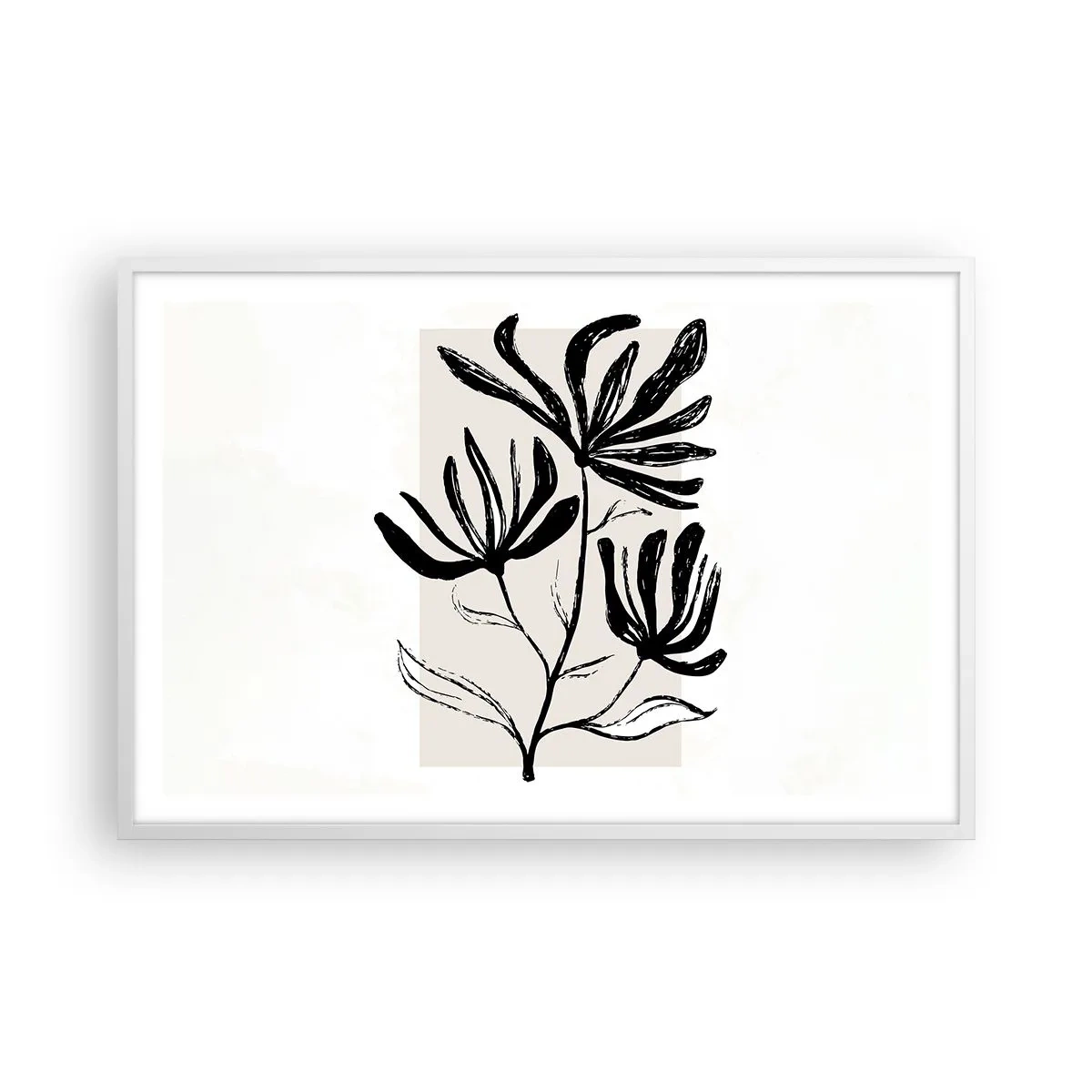 Affisch i vit ram - Skiss för ett herbarium - 91x61 cm