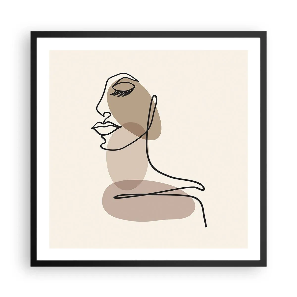Affisch i svart ram - Skönhetens säkra linje - 60x60 cm