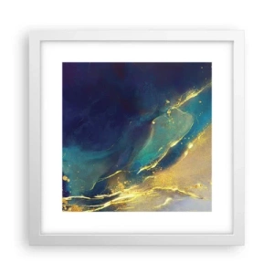 Affisch i vit ram - Utspillt guld - 30x30 cm