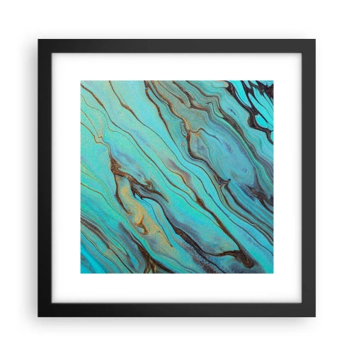 Affisch i svart ram - Turkost tidvatten - 30x30 cm