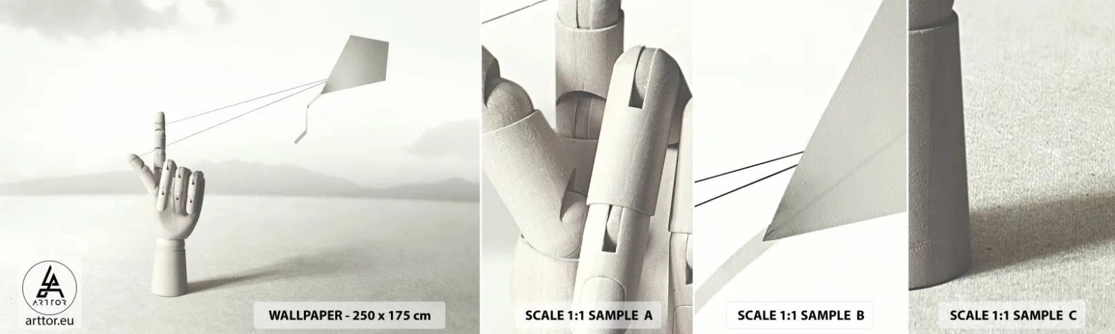 Fototapet Prov Standard Eco - Test av styrka - Abstraktion, Hand, Drake - 100x30 cm