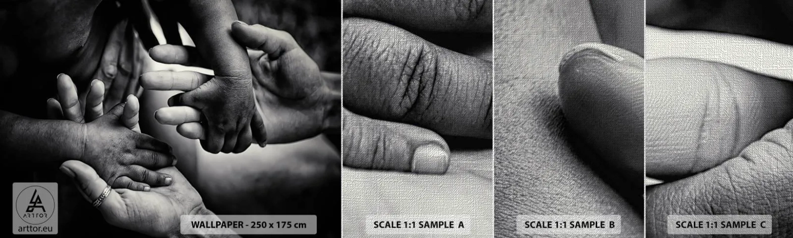 Provbit av fototapet Premium Canvas - Att vara människa - Händer, människor, Kärlek - 100x30 cm