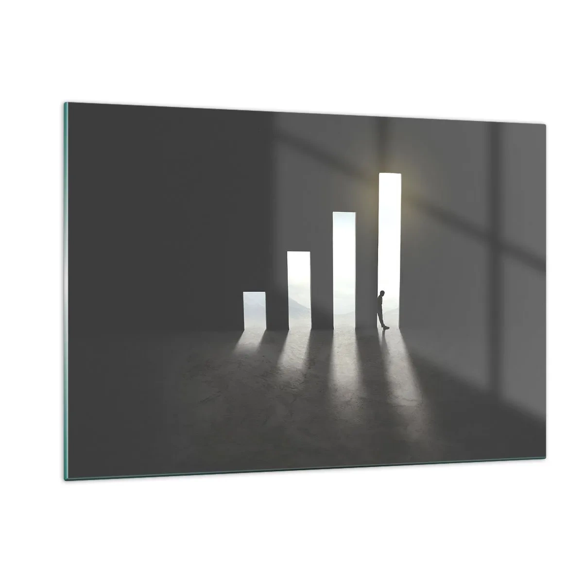 Glastavla - Bild på glas - Framgång - ett intryck - 120x80 cm