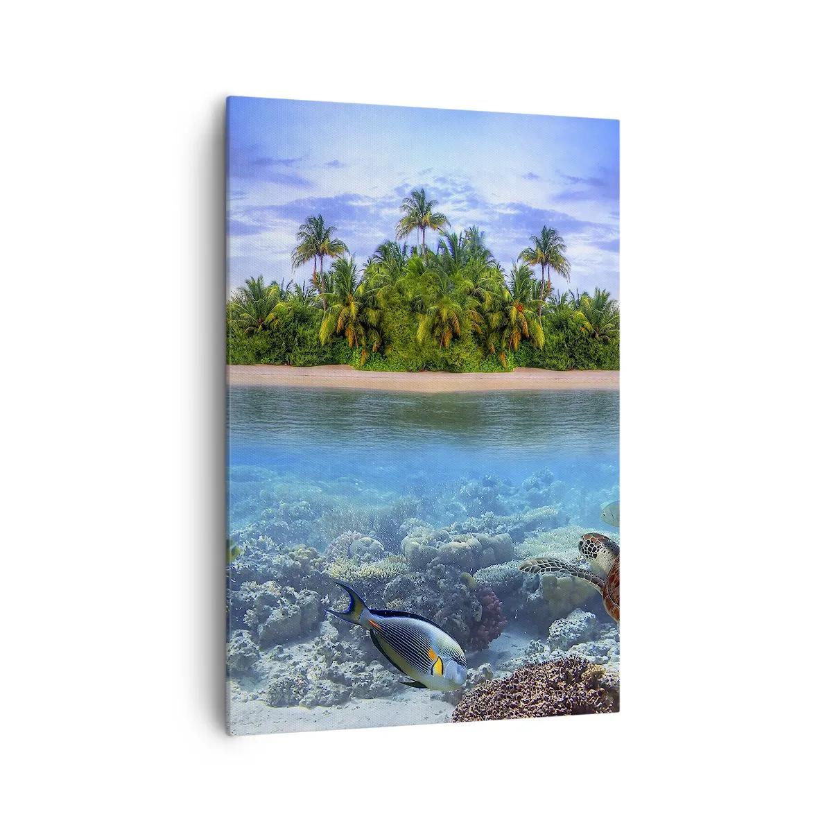 Canvastavla - Bild på duk - Himmelska ön hälsar välkommen - 70x100 cm