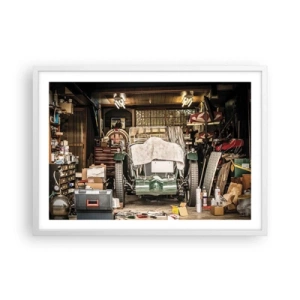 Affisch i vit ram - Tillbaka till det förflutna - 70x50 cm