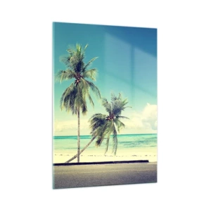 Glastavla - Bild på glas - Dags att börja semester - 50x70 cm