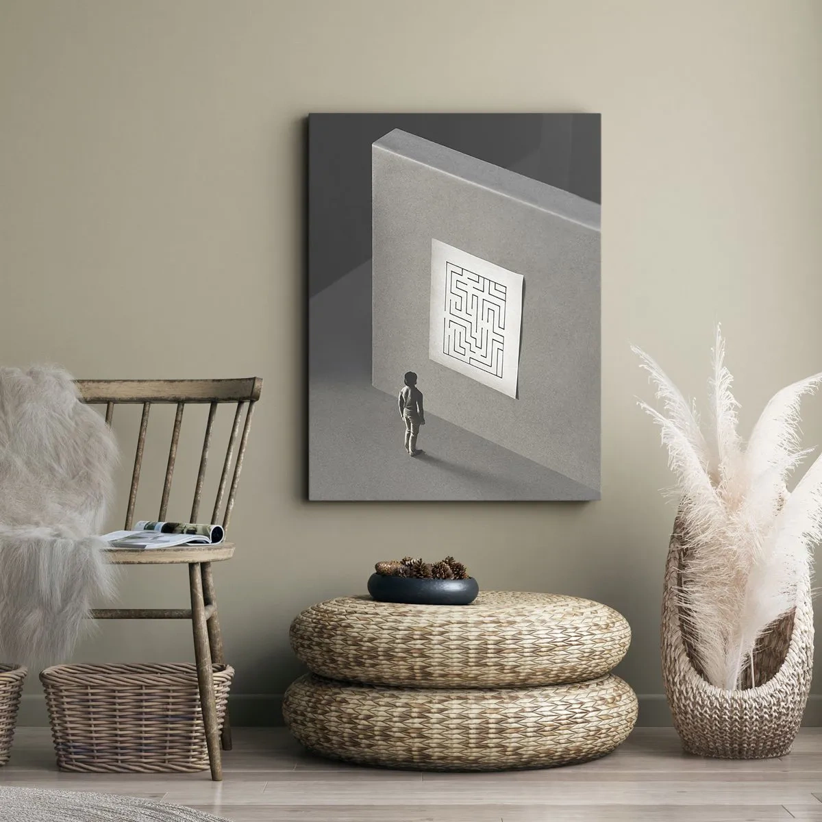 Canvastavla - Bild på duk - Men var är jag? - 80x120 cm