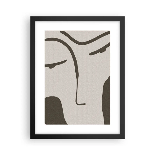 Affisch i svart ram - Som från en målning av Modigliani - 30x40 cm