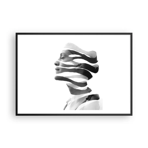 Affisch i svart ram - Surrealistisk porträtt - 100x70 cm