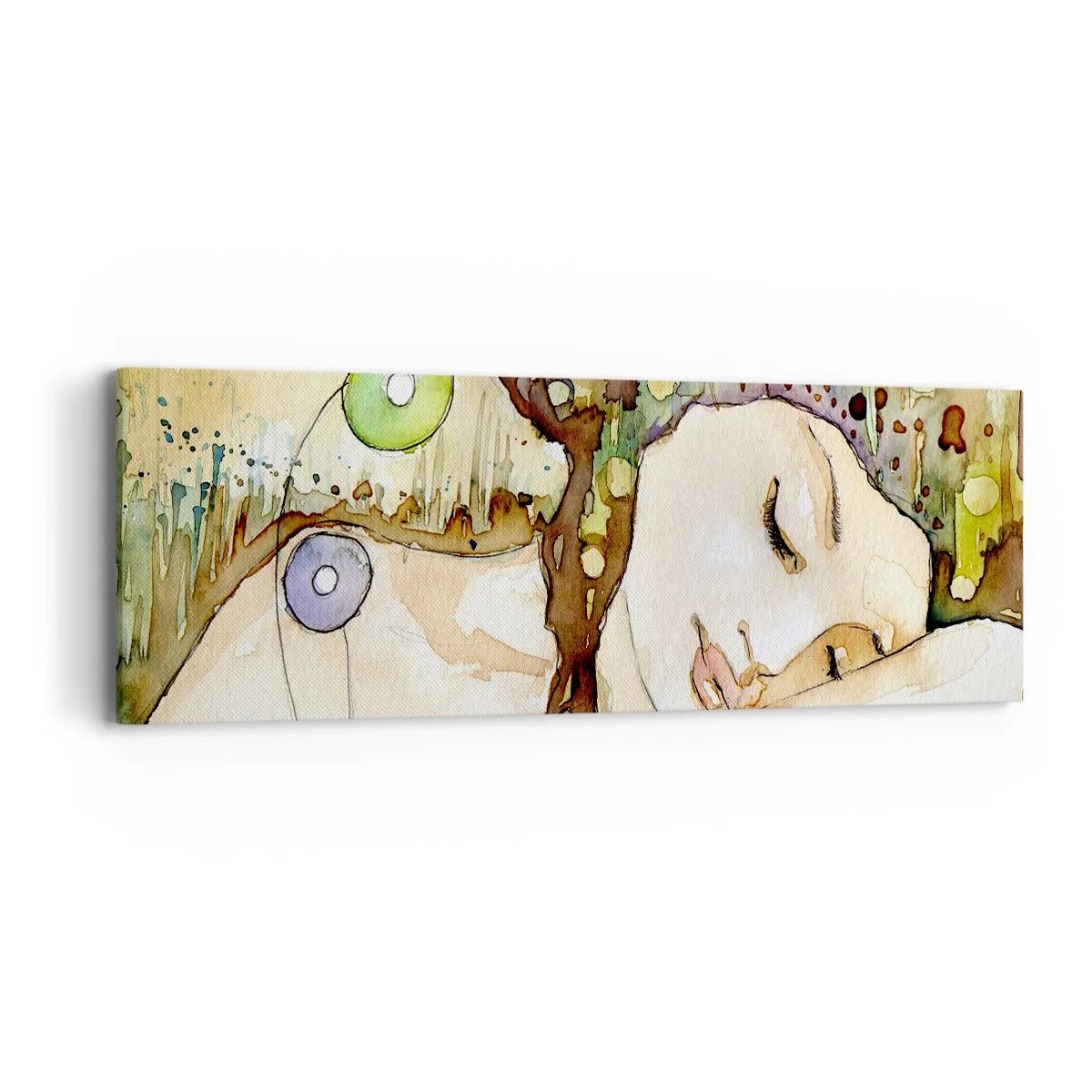 Canvastavla - Bild på duk - Smaragd-viol dröm - 90x30 cm