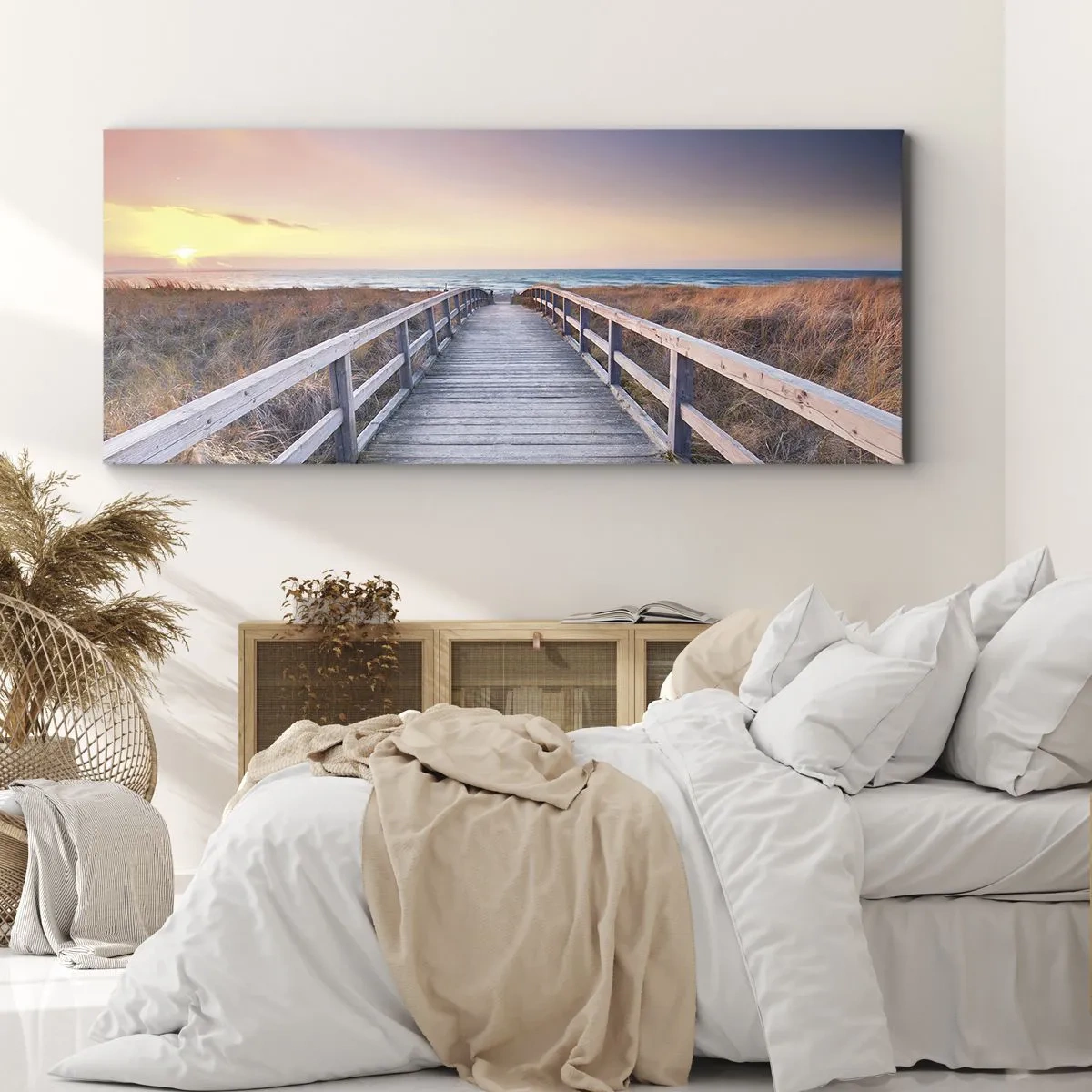 Canvastavla - Bild på duk - Kvällssken i Östersjön - 100x40 cm