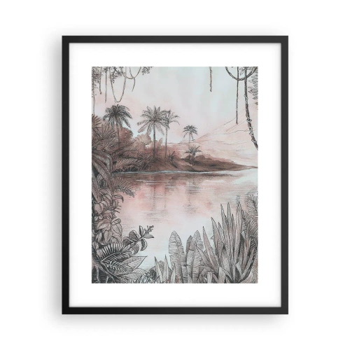 Affisch i svart ram - En upptäcktsresandes dagbok från 1800-talet - 40x50 cm