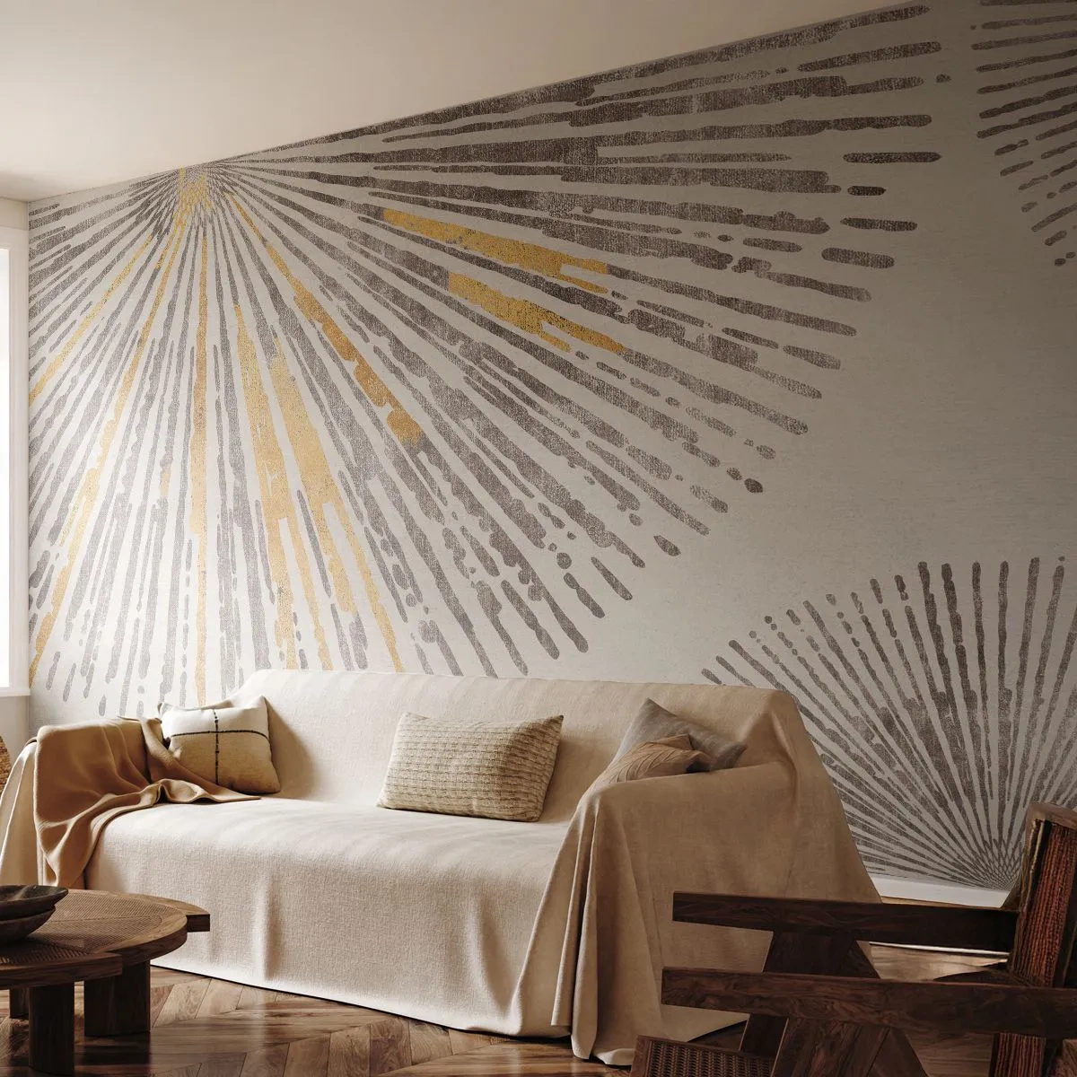 Fototapet Standard Eco - Radiens skönhet - Minimalism, Ljus, Rader - 200x140 cm