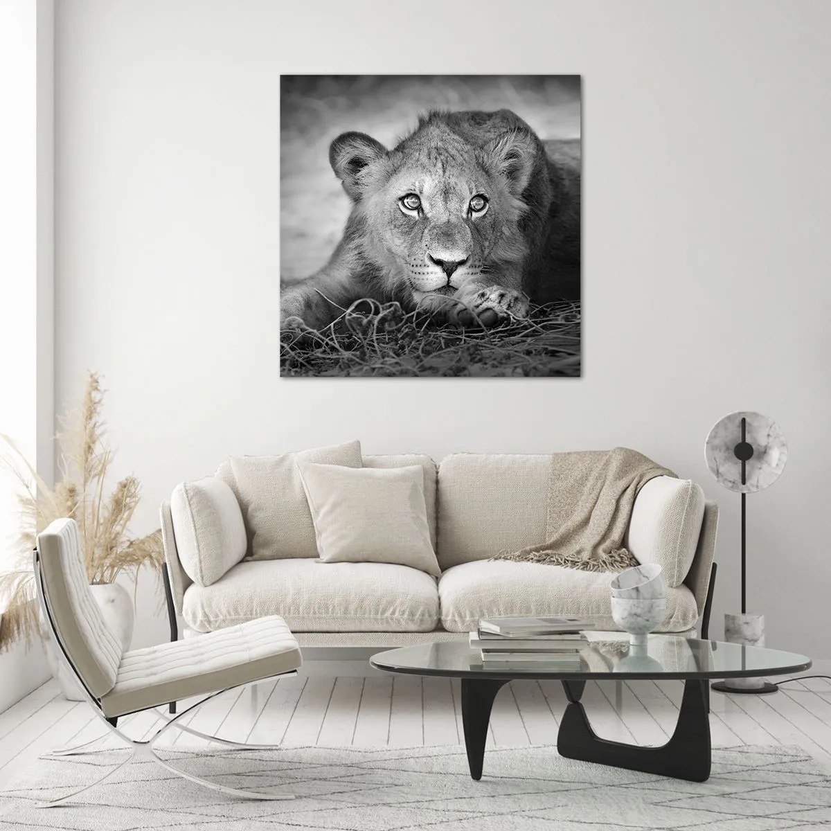 Glastavla - Bild på glas - Kunglig valp - 30x30 cm