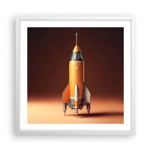 Affisch i vit ram - Det börjar med en dröm - 50x50 cm