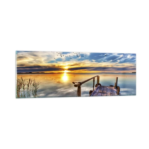 Glastavla - Bild på glas - Vinden lägger sig - 90x30 cm