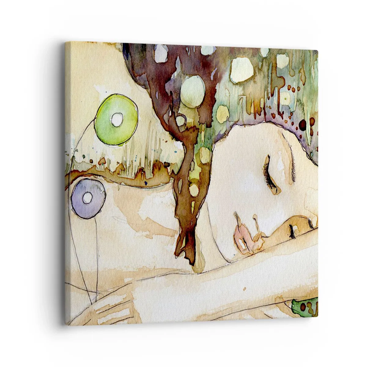 Canvastavla - Bild på duk - Smaragd-viol dröm - 30x30 cm