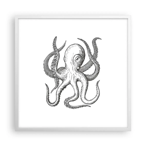 Affisch i vit ram - Dansar med vågorna - 60x60 cm