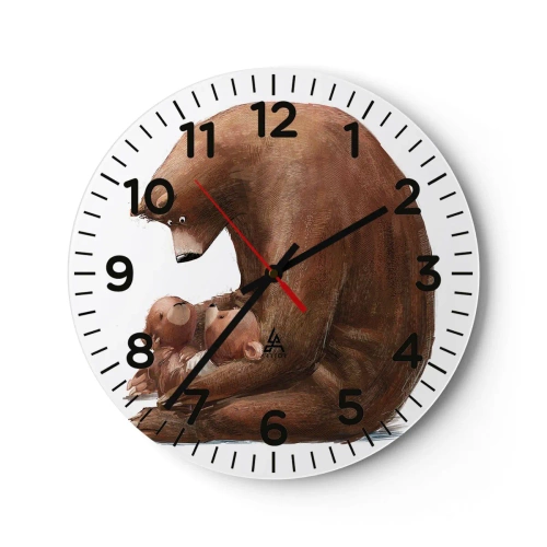 Väggklocka - Klocka på glas - Söta drömmar, barn - 30x30 cm