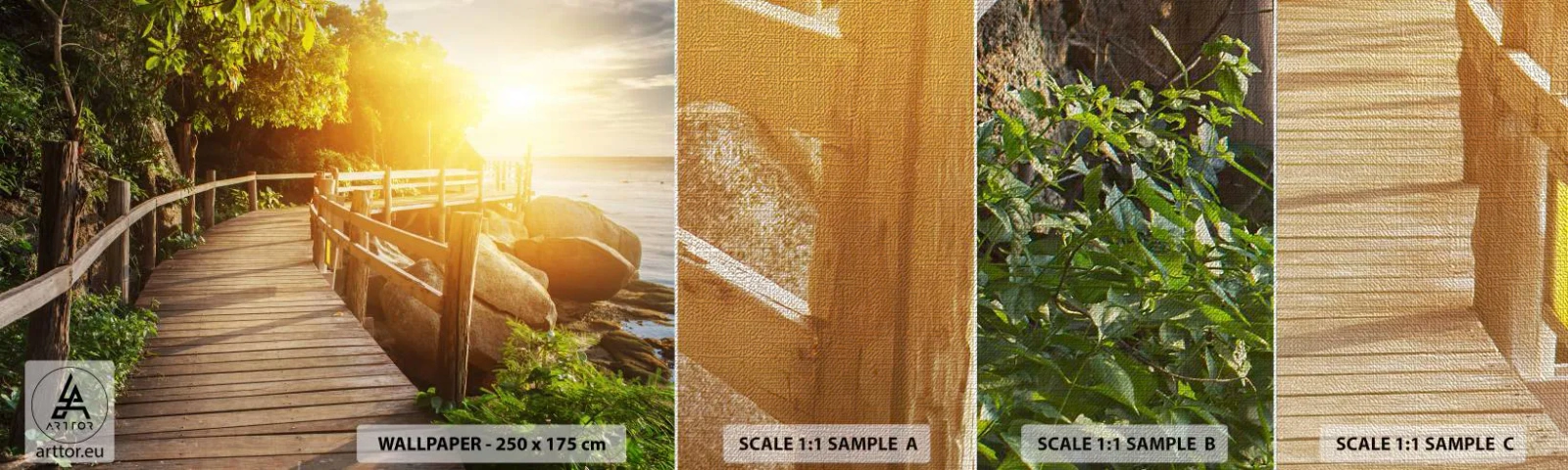 Provbit av fototapet Premium Canvas - Nästa kurva, nästa underverk - Landskap, Strandpromenaden, Hav - 100x30 cm