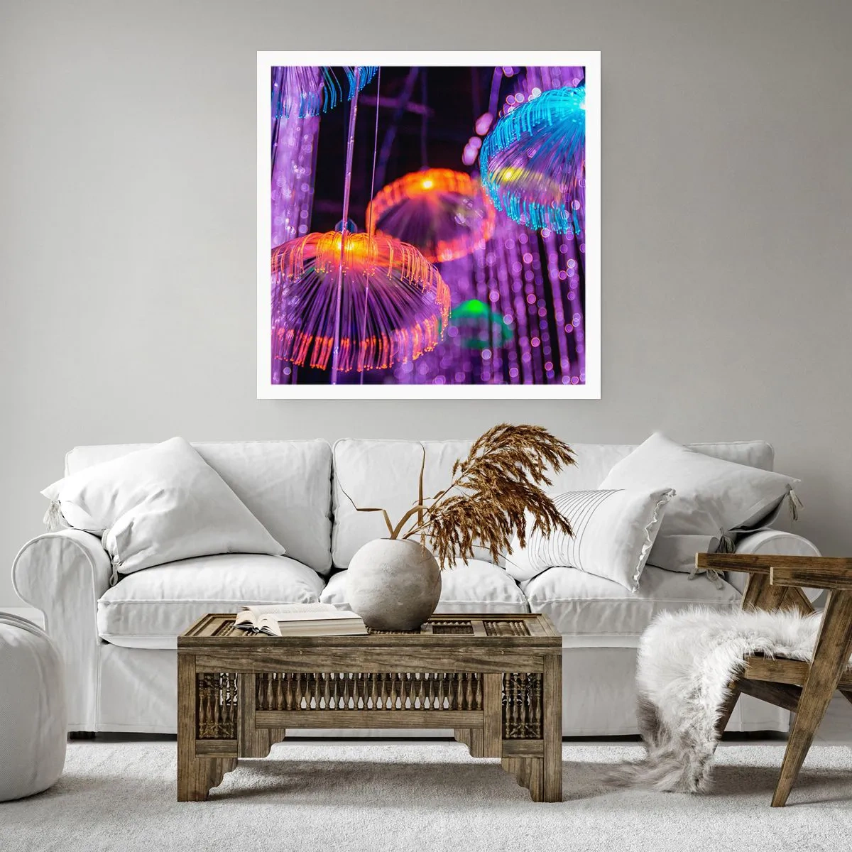 Affisch - Lysande fontän - 60x60 cm