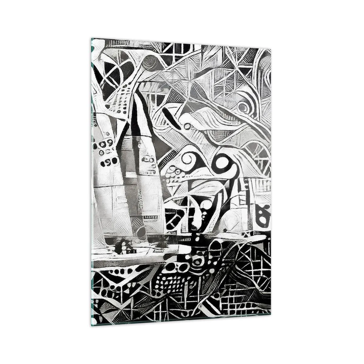 Glastavla - Bild på glas - Mellan vågorna - 50x70 cm
