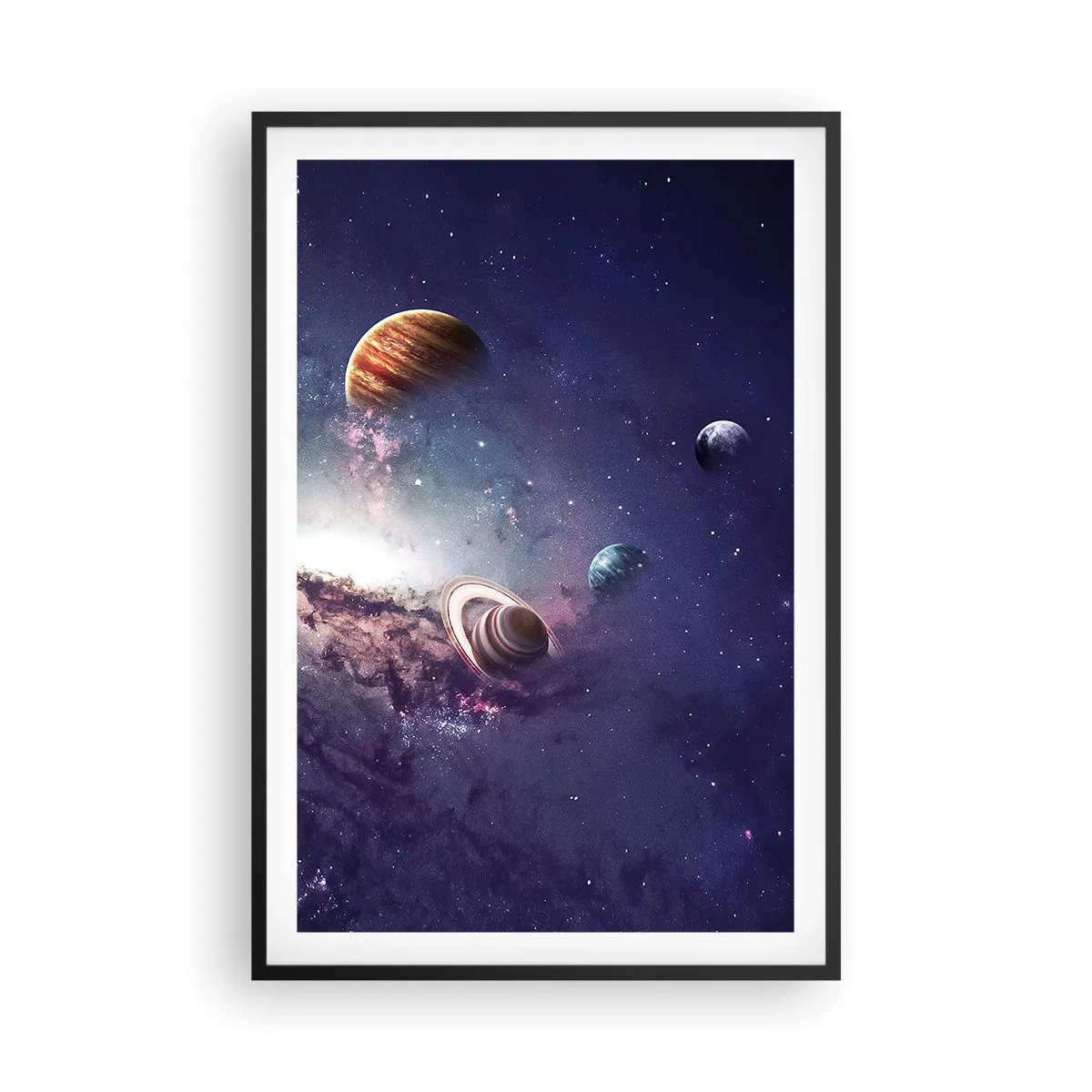 Affisch i svart ram - Sol- och danssystem - 61x91 cm