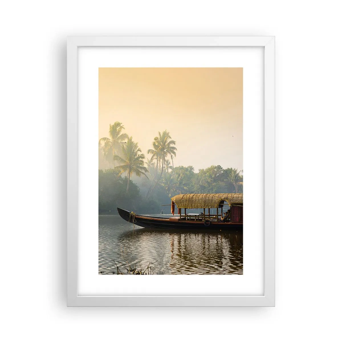 Affisch i vit ram - Hus på floden - 30x40 cm