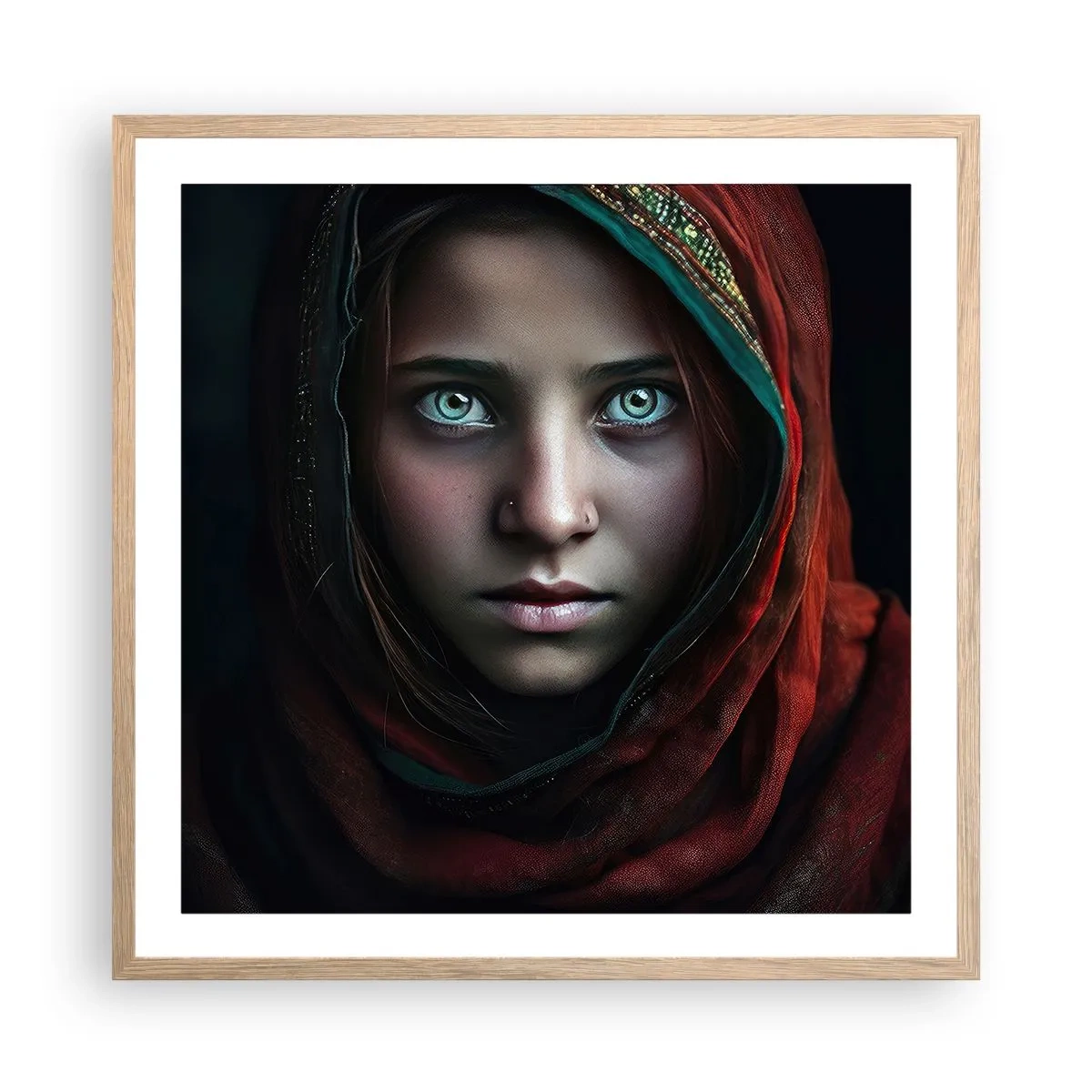Affisch i ram av ljusek - Östlig prinsessa - 60x60 cm