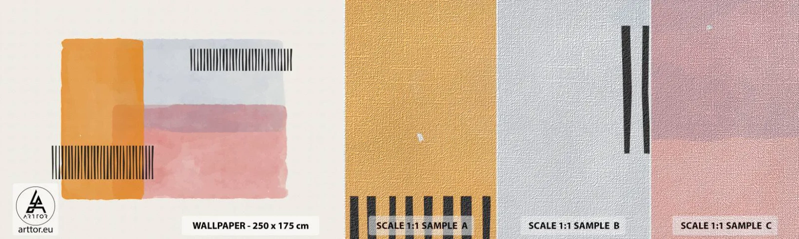 Provbit av fototapet Premium Canvas - Från hörna till hörna - Abstraktion, Bit, Minimalism - 100x30 cm