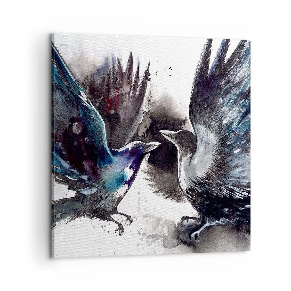 Canvastavla - Bild på duk - Som två korpar... - 50x50 cm