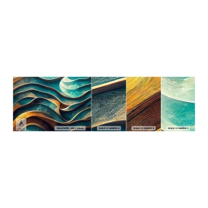 Fototapet Prov Standard Eco - Meandrar av blått - Vågor, Abstraktion, Tredimensionell - 100x30 cm