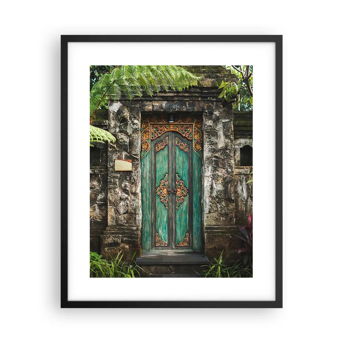Affisch i svart ram - Dörren till exotiska världen - 40x50 cm
