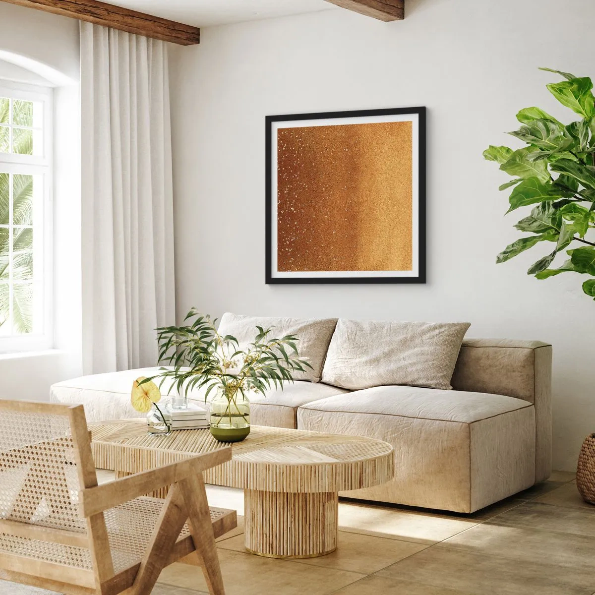 Affisch i svart ram - Ljusets födsel - 40x40 cm