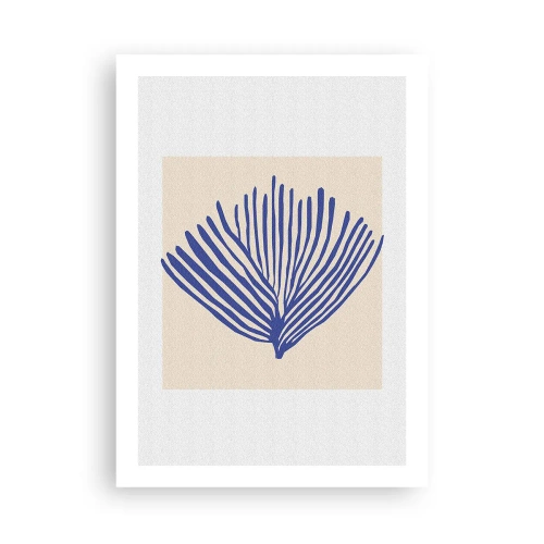 Affisch - Blå solfjäder - 50x70 cm