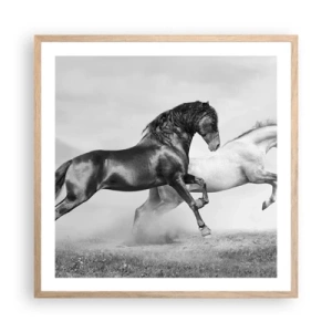 Affisch i ram av ljusek - Änglar och demoner - 60x60 cm