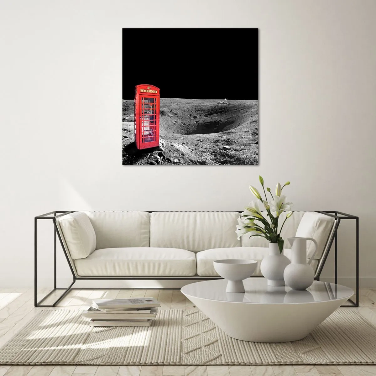 Glastavla - Bild på glas - Rymdskämt - 70x70 cm