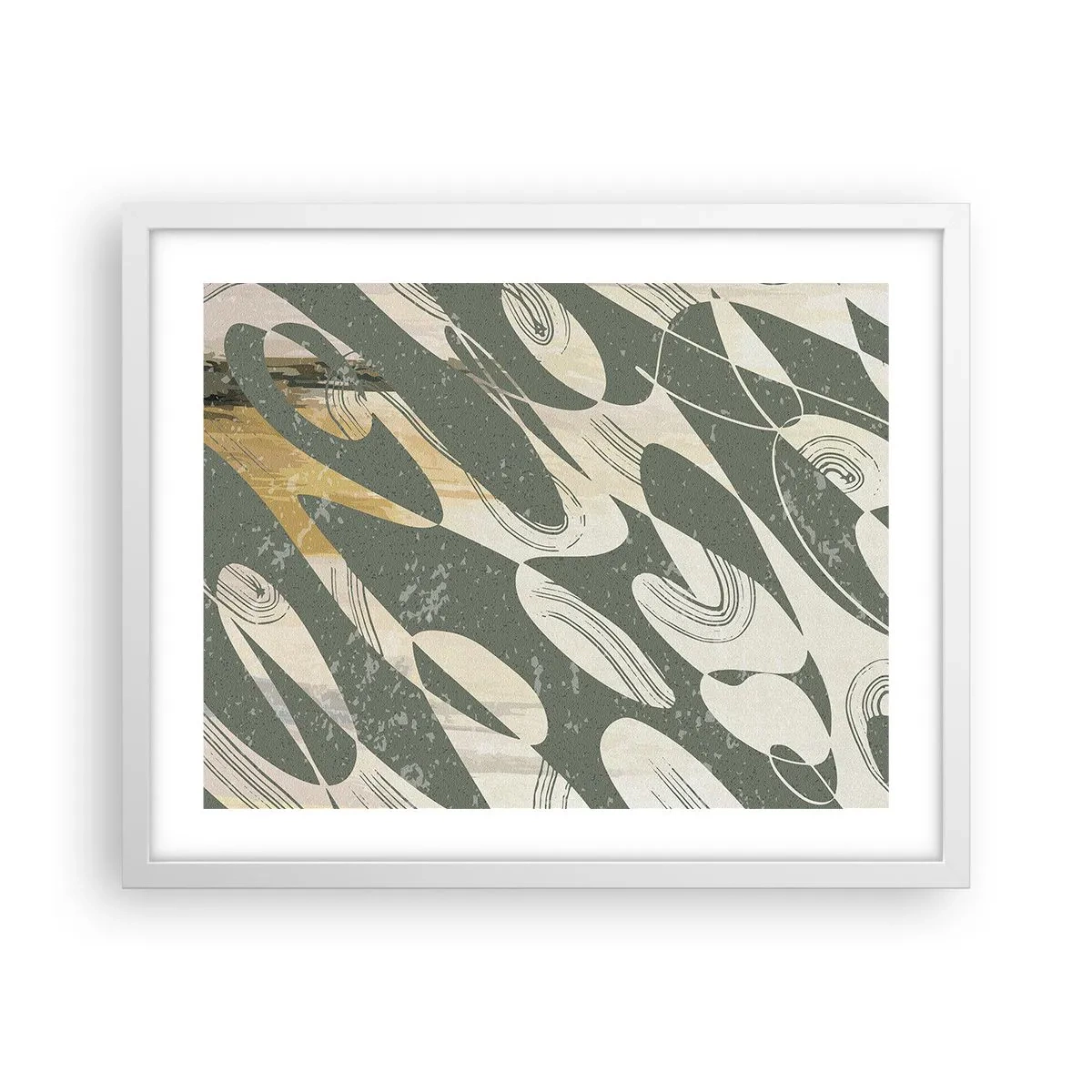 Affisch i vit ram - Rytmisk abstraktion - 50x40 cm